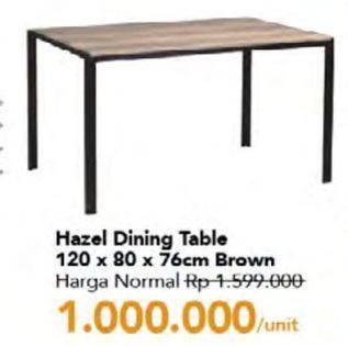 Promo Harga Dining Table Hazel 120x80x76cm Brown  - Carrefour