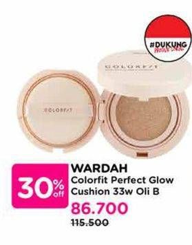 Promo Harga Wardah Colorfit Perfect Glow Cushion 33W Olive Beige 15 gr - Watsons