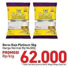 Promo Harga Raja Platinum Beras Slyp Super 5 kg - Carrefour