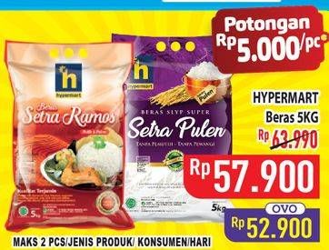 Promo Harga Hypermart Beras 5000 gr - Hypermart