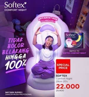 Promo Harga Softex Comfort Night Wing 29cm 20 pcs - Watsons
