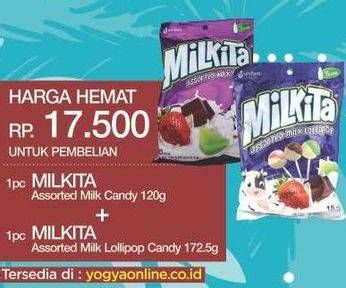 Promo Harga MILKITA Milkshake Candy + MILKITA Assorted Lollipops Premium  - Yogya