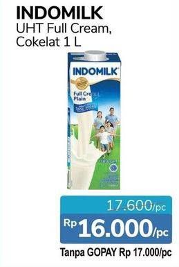 Promo Harga Indomilk Susu UHT Cokelat, Full Cream Plain 1000 ml - Alfamidi