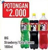 Promo Harga AJE BIG COLA Minuman Soda Strawberry, Cola, Lemon 1500 ml - Hypermart