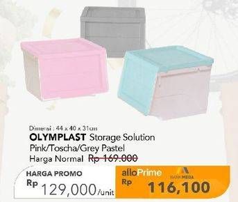 Promo Harga Olymplast Storage Solution Kotak Serbaguna Pink Pastel, Tosca, Grey Pastel  - Carrefour