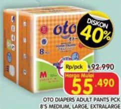 Promo Harga OTO Adult Diapers Pants M8, L8, XL8 8 pcs - Superindo