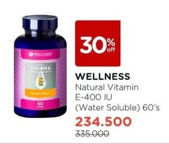 Promo Harga WELLNESS Natural Vitamin E-400 I.U 60 pcs - Watsons