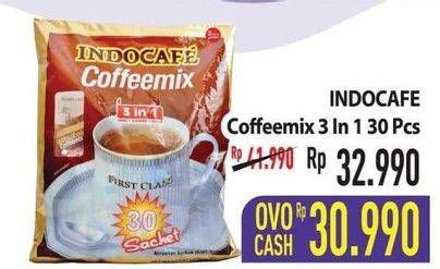 Promo Harga Indocafe Coffeemix 3in1 per 30 sachet 20 gr - Hypermart