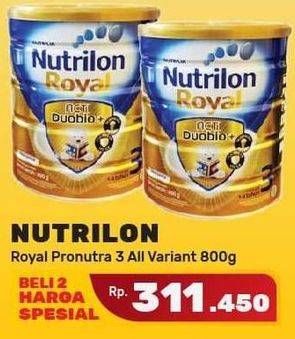 Promo Harga NUTRILON Royal 3 Susu Pertumbuhan Madu, Vanila 800 gr - Yogya
