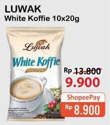 Promo Harga Luwak White Koffie Original per 10 sachet 20 gr - Alfamart