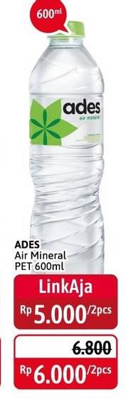 Promo Harga ADES Air Mineral 600 ml - Alfamidi