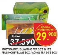 Promo Harga Mustika Ratu Slimming Tea Honey Lime, Lokol Tea 30 pcs - Superindo