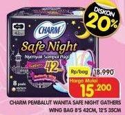 Promo Harga Charm Safe Night Gathers 35cm, Gathers 42cm 8 pcs - Superindo