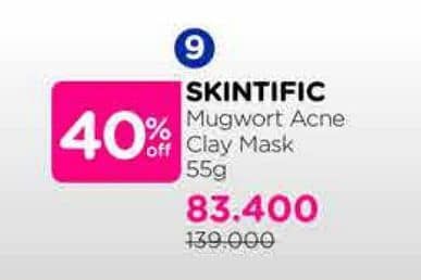 Promo Harga Skintific Mugwort Mask Anti Pores & Acne Clay Mask 55 gr - Watsons