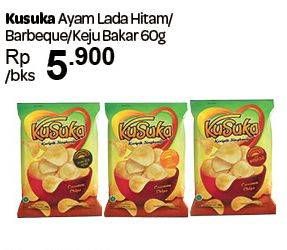 Promo Harga KUSUKA Keripik Singkong Ayam Lada Hitam, Barbeque, Keju Bakar 60 gr - Carrefour