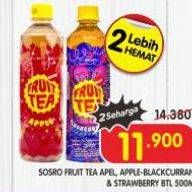 Promo Harga Sosro Fruit Tea Apple, Xtreme Apple + Blackcurrant, Stroberi 500 ml - Superindo
