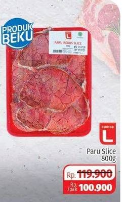 Promo Harga CHOICE L Paru Rebus Slice 800 gr - Lotte Grosir