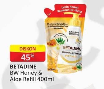 Promo Harga BETADINE Body Wash Honey Aloevera 400 ml - Alfamart