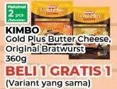 Promo Harga Kimbo Gold Plus Bratwurst Butter Cheese, Original 360 gr - Yogya