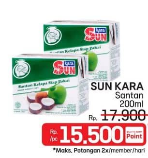 Promo Harga Sun Kara Santan Kelapa 200 ml - LotteMart