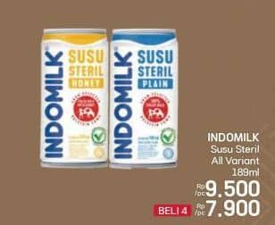 Promo Harga Indomilk Susu Steril All Variants 189 ml - LotteMart