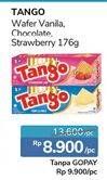 Promo Harga TANGO Wafer Vanilla Milk, Chocolate, Strawberry 176 gr - Alfamidi