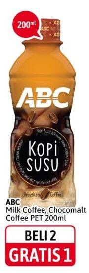 Promo Harga ABC Minuman Kopi Milk Coffee, Choco Malt Coffee 200 ml - Alfamidi