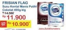 Promo Harga FRISIAN FLAG Susu Kental Manis Putih, Cokelat 490 gr - Indomaret