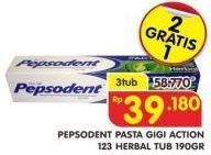 Promo Harga PEPSODENT Pasta Gigi Action 123 Herbal per 3 pcs 190 gr - Superindo
