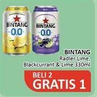 Promo Harga BINTANG Radler Zero Blackcurrant Lime, Lemon 330 ml - Alfamidi