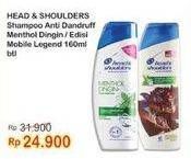 Promo Harga Head & Shoulders Shampoo Cool Menthol, Cool Menthol Edisi Mobile Legend 160 ml - Indomaret