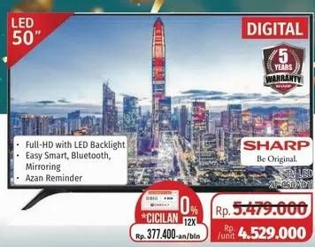 Promo Harga SHARP 2T-C50AD1i Full-HD 50"  - Lotte Grosir