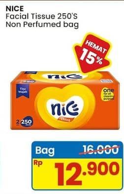 Promo Harga Nice Facial Tissue Non Perfumed 250 sheet - Indomaret