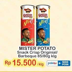 Promo Harga Mister Potato Snack Crisps Original, BBQ 80 gr - Indomaret
