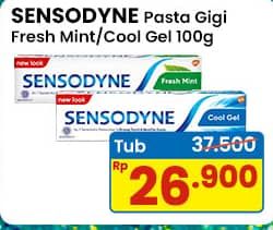 Promo Harga Sensodyne Pasta Gigi Fresh Mint, Fresh Mint, Cool Gel 100 gr - Indomaret
