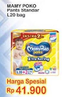 Promo Harga Mamy Poko Pants Xtra Kering L20+2 20 pcs - Indomaret