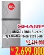 Promo Harga SHARP SJ-237ND | Refrigerator 205ltr  - Hypermart