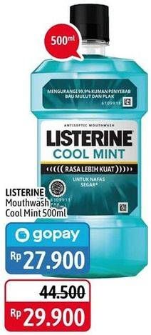 Promo Harga LISTERINE Mouthwash Antiseptic Cool Mint 500 ml - Alfamidi