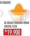Promo Harga GREEN LEAF Gelas Perasan Jeruk Crista Orange 500 ml - Hypermart