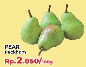 Promo Harga Pear Packham per 100 gr - Yogya