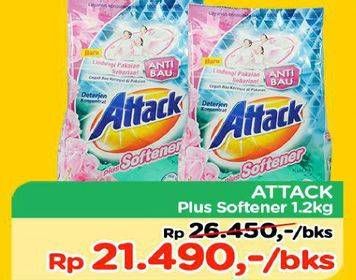 Promo Harga ATTACK Detergent Powder Plus Softener 1200 gr - TIP TOP