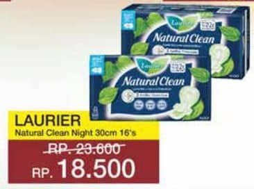 Promo Harga Laurier Natural Clean Night Wing 30cm 16 pcs - Yogya