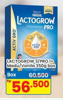 Promo Harga Lactogrow 3 Susu Pertumbuhan Madu, Vanila 350 gr - Indomaret