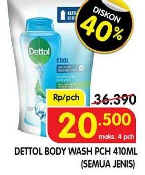 Promo Harga DETTOL Body Wash Cool 450 ml - Superindo
