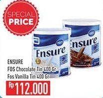 Promo Harga Ensure Nutrition Powder FOS Vanila, Cokelat 400 gr - Hypermart