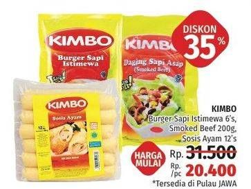 Promo Harga Burger Sapi Istimewa 6s / Smoked Beef 200g / Sosis Ayam 12s  - LotteMart