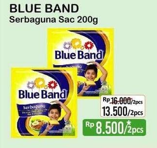 Promo Harga BLUE BAND Margarine Serbaguna per 2 sachet 200 gr - Alfamart