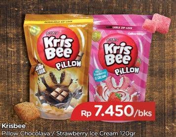 Promo Harga KRISBEE Pillow Chocolava, Strawberry Ice Cream 120 gr - TIP TOP