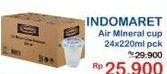 Promo Harga INDOMARET Air Mineral per 24 botol 220 ml - Indomaret