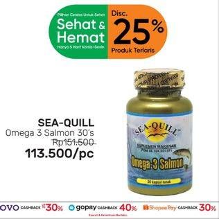 Promo Harga SEA QUILL Omega 3 Salmon 30 pcs - Guardian